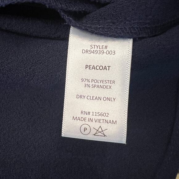 Nordstroms Lush Peacoat Navy Novak Split Neck 3/4 Sleeve Dress - SIZE M - Picture 6 of 9